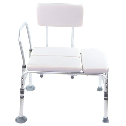 Banc de transfert pour baignoire coussiné blanc